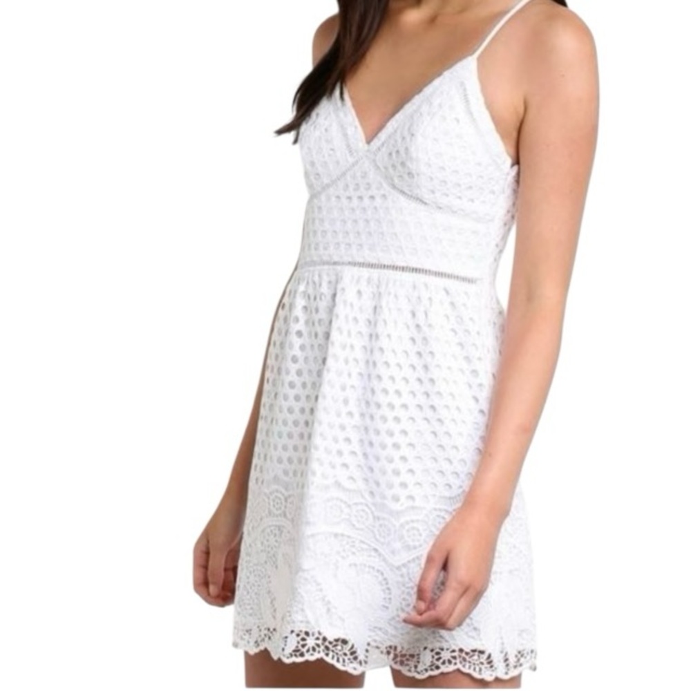 Abercrombie & Fitch Eyelet Lace Spring Dress M White Twee Coquette Party Bridal